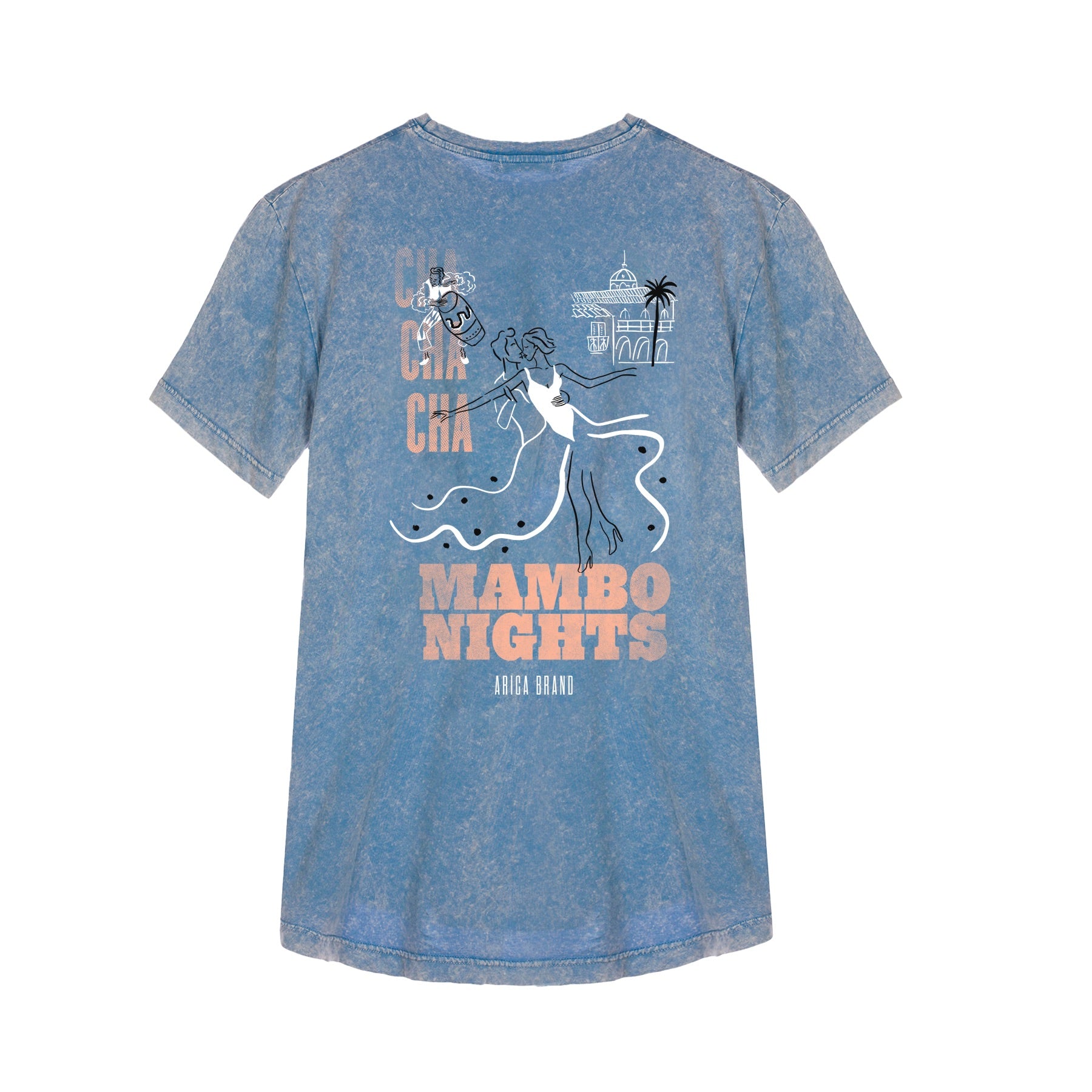 Mambo nights tee sky blue premium – Arica Brand