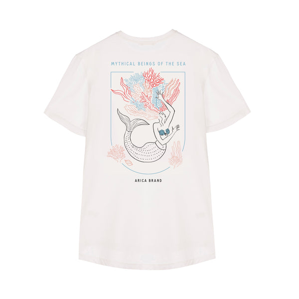 Mermaid tee white premium