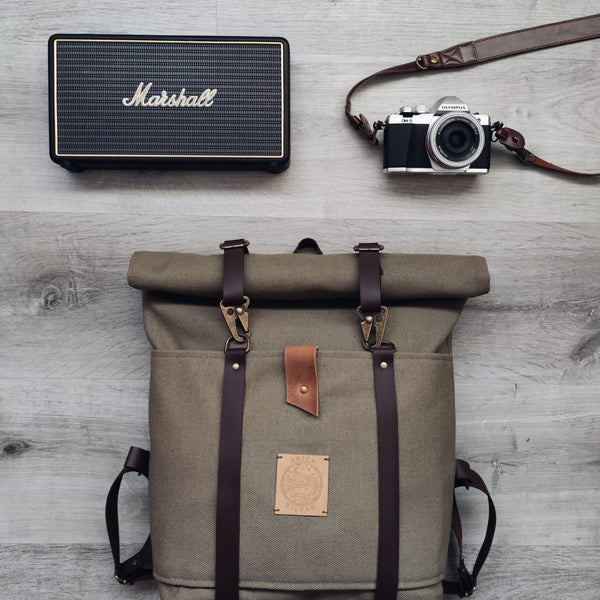 denali leather goods backpack – Arica Brand application__Twitching Large inner compartment for Dam Quick 550N (VINTAGE, Color:Wild Oak